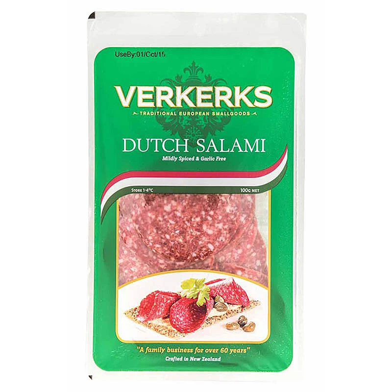Verkerks Dutch Sliced Salami, 100g