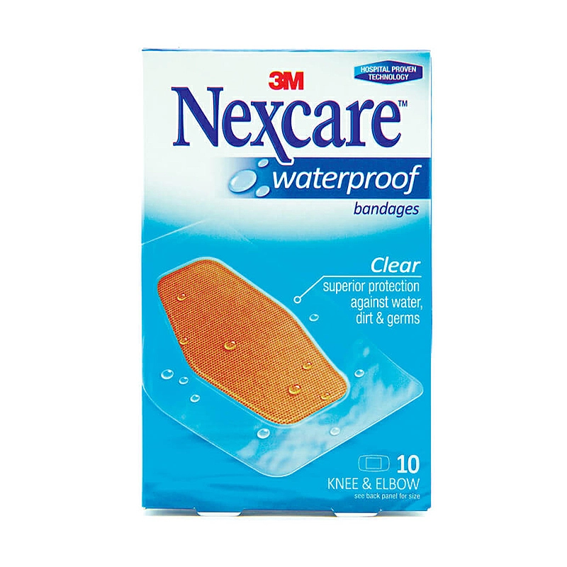 Nexcare Waterproof Bandage Knee & Elbow, 10pcs .