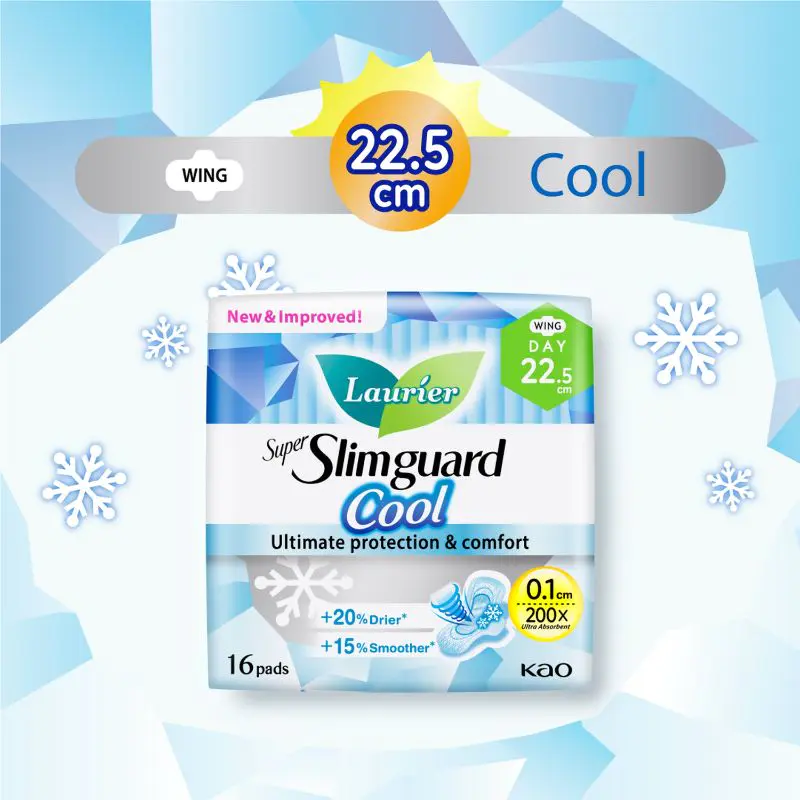 Laurier Super Slimguard Cool Day Normal to Heavy 22.5cm - Wing 16s