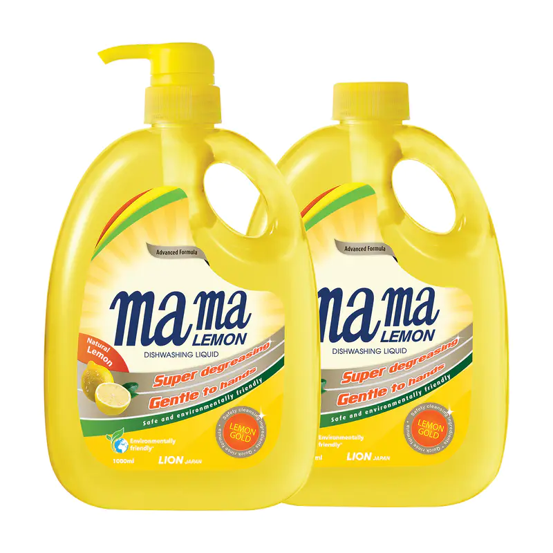 Mama Lemon Dishwashing Liquid Lemon Gold +Refill 1L