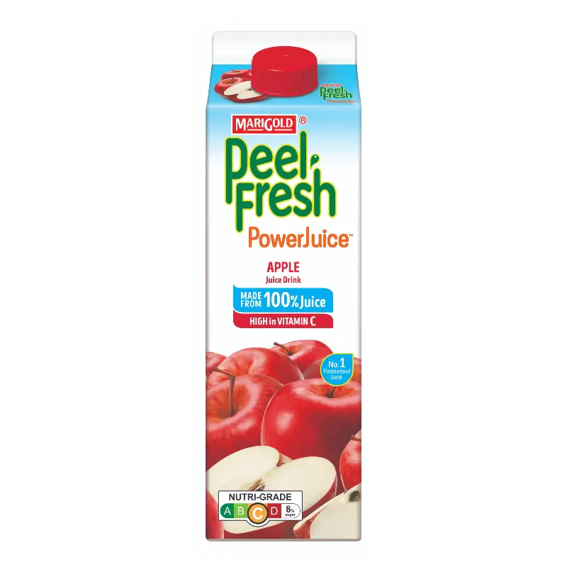 Marigold Peel Fresh Apple Juice Drink - No Sugar Added, 1L