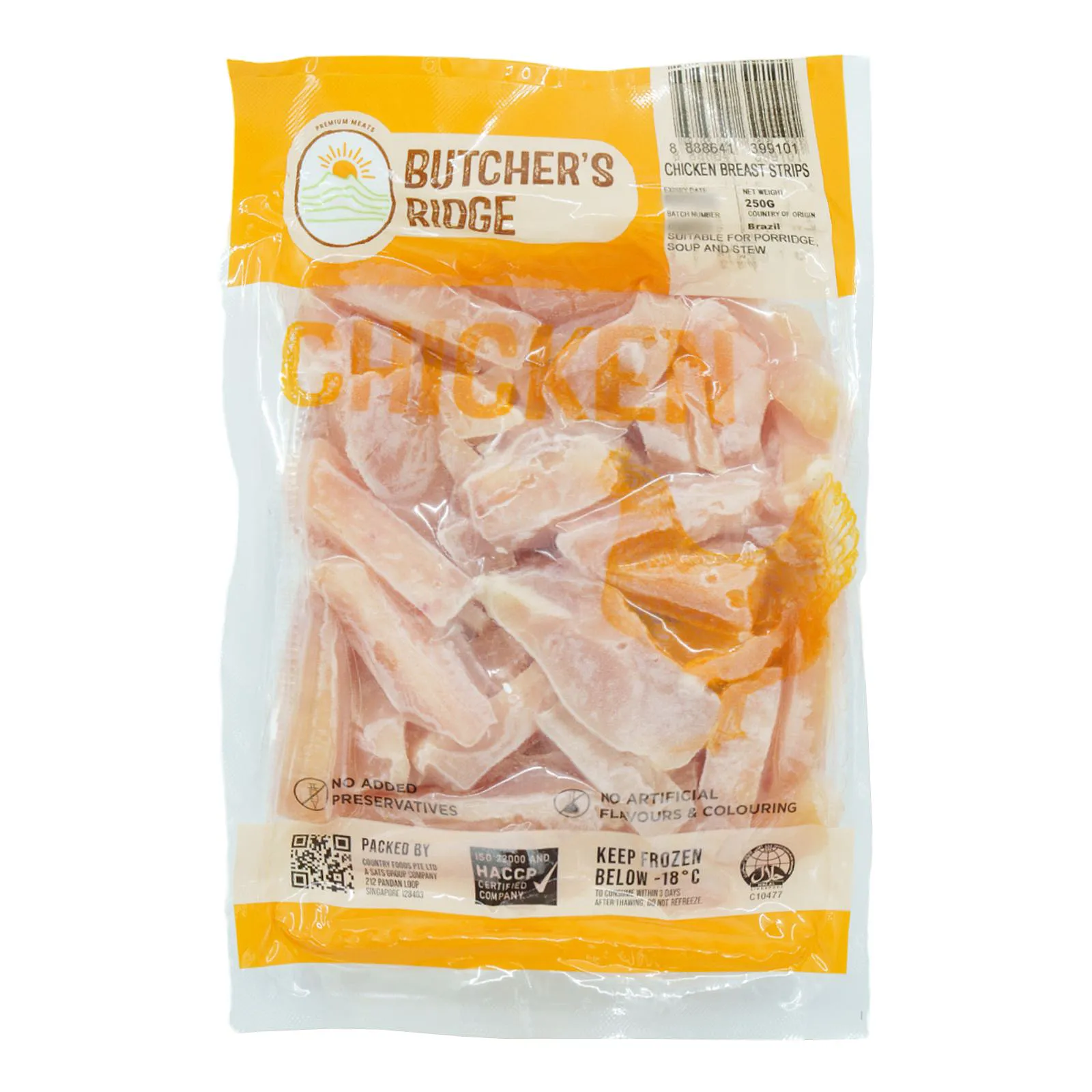 Halal Butcher'S Ridge Chicken Breast Strips, 250g
