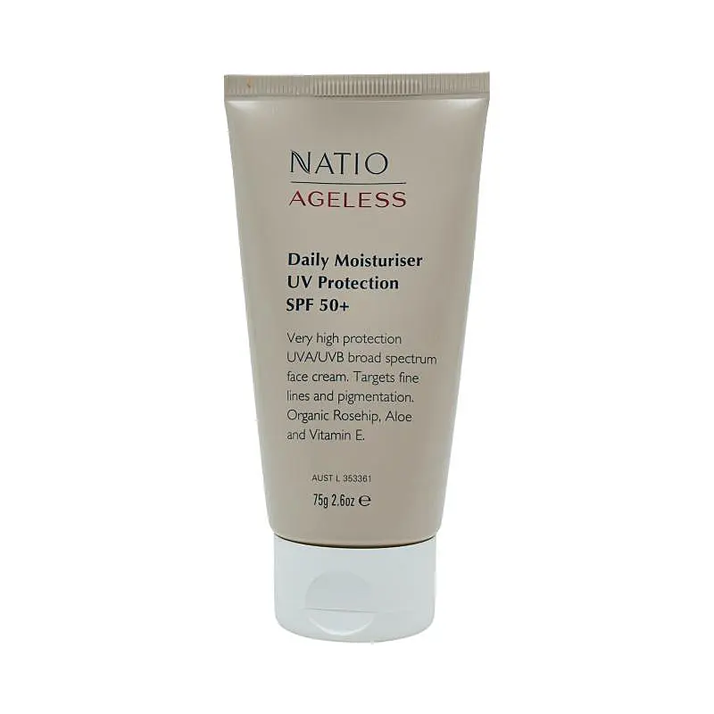 Natio Ageless Delay Moisturiser UV SPF 50+, 75g