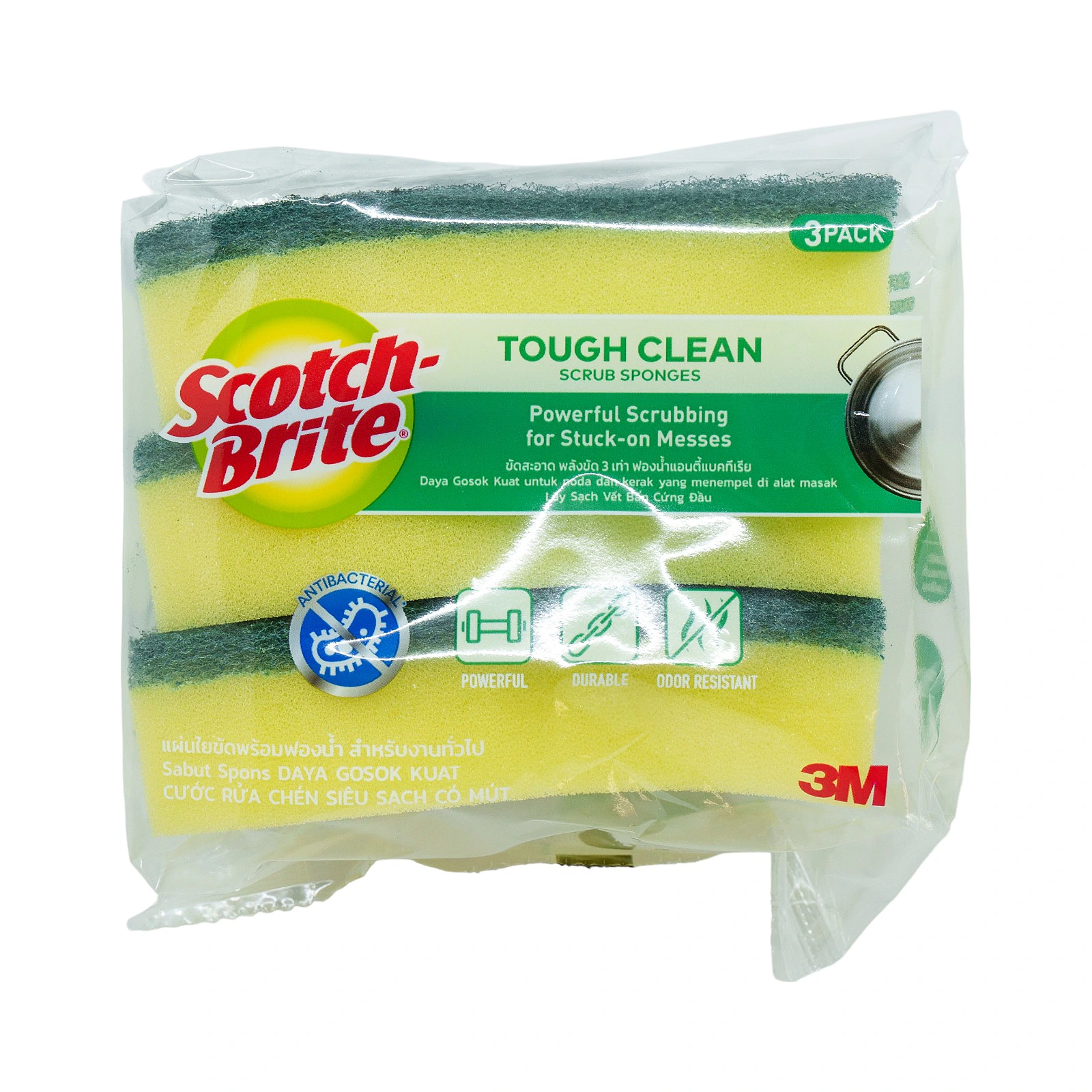 3M Scotch-B Tough Clean Scrub Sponges 3Pack