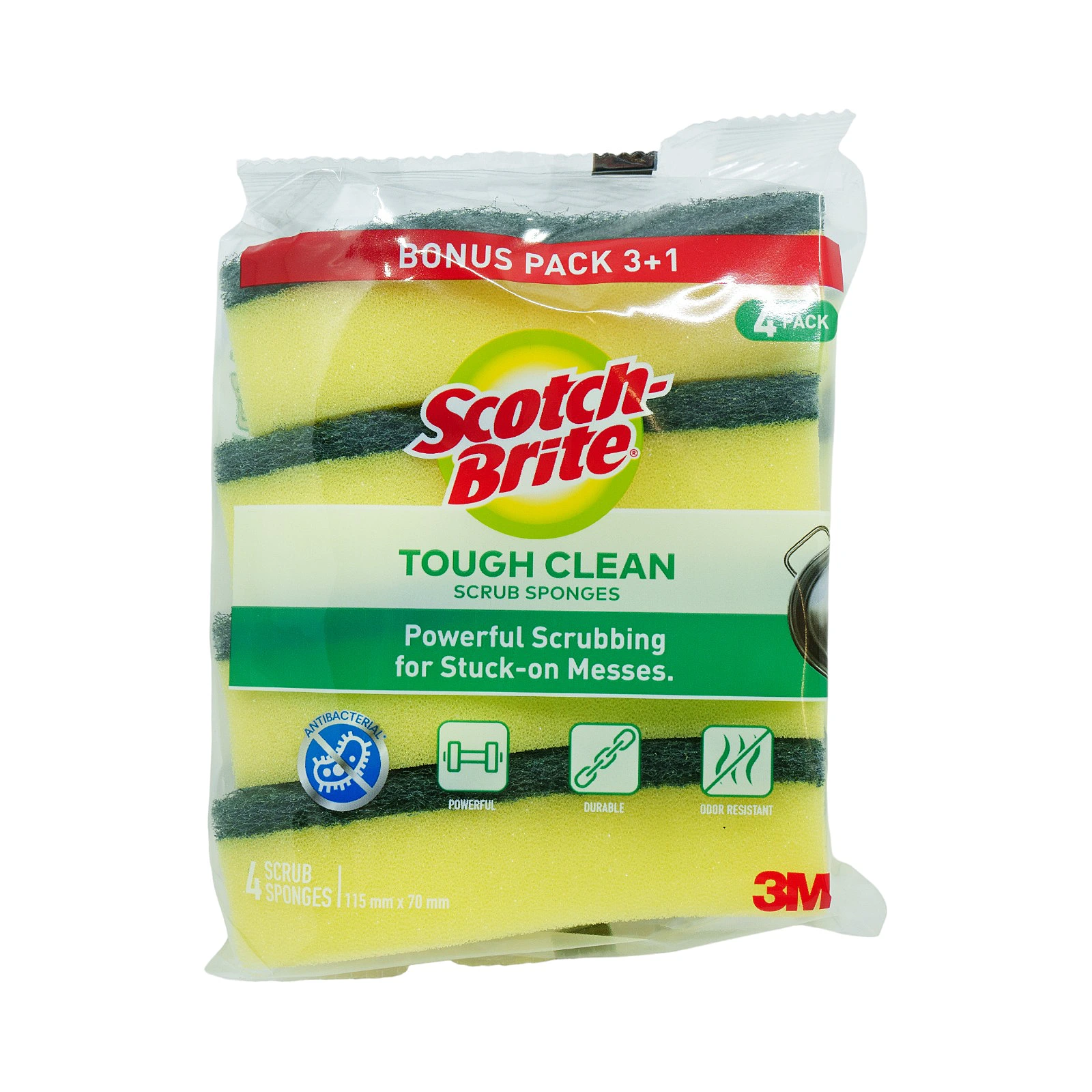 3M Scotch-B Tough Clean Scrub Sponges 4Pack