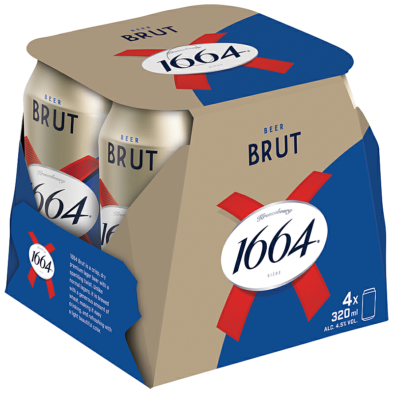Kronenbourg 1664 Brut Beer Can 4 x 320ml