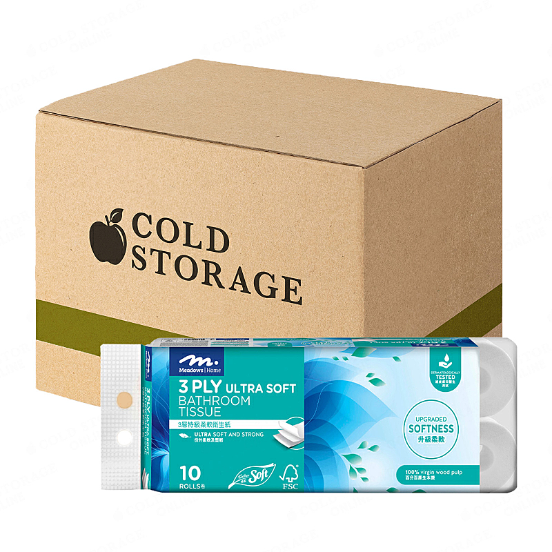 Meadows 3Ply Ultra Soft Bathroom Tissue 6 x 10Rolls x 220s