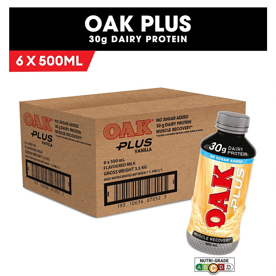 Oak Plus Protein Vanilla Milk 6s x 500ml