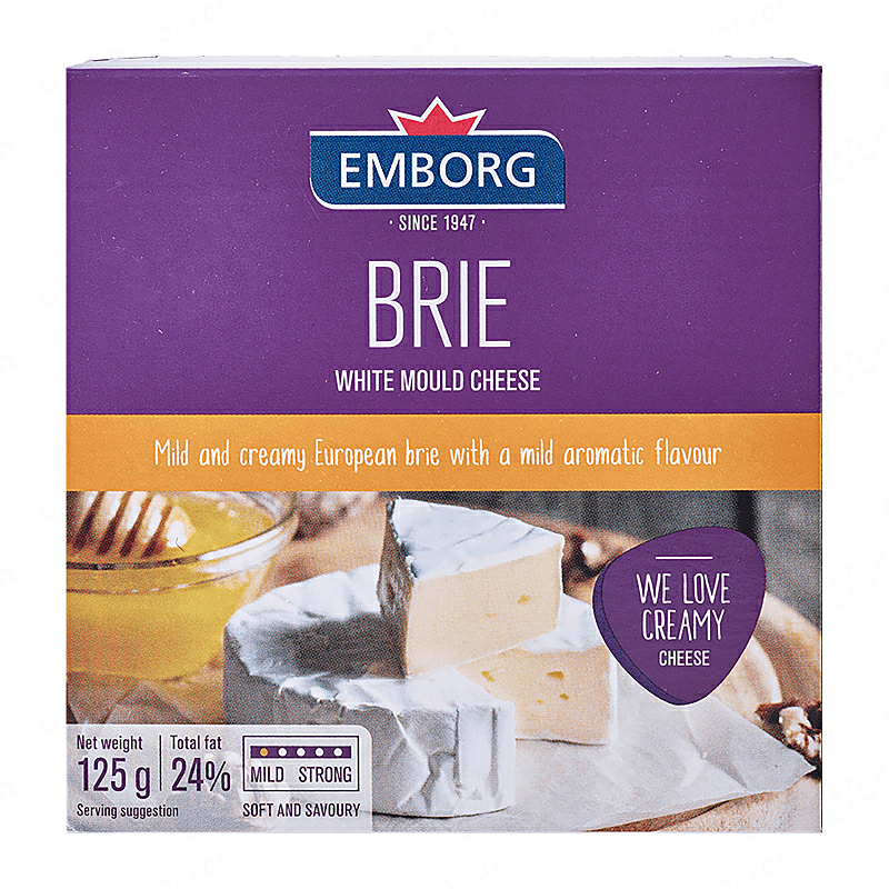 Emborg  Brie White Mould Cheese 125g