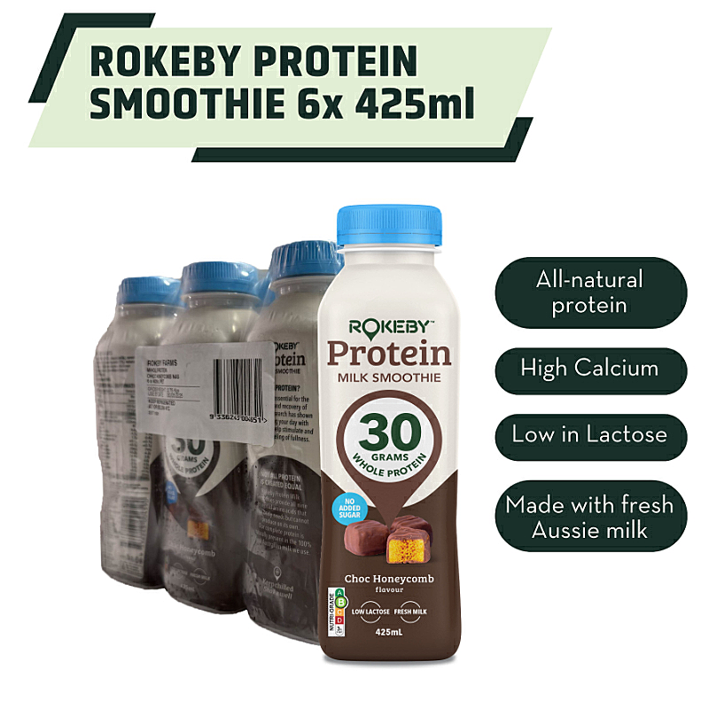 Rokeby Protein Milk Smoothie Chocolate Honeycomb 6 x 425ml