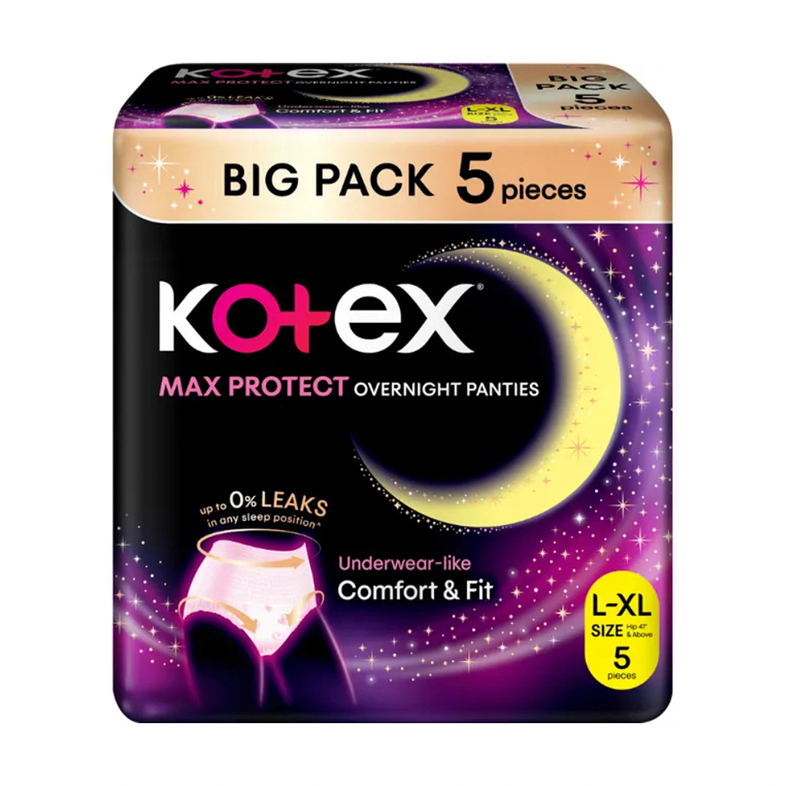 Kotex Overnight Panties L 5s
