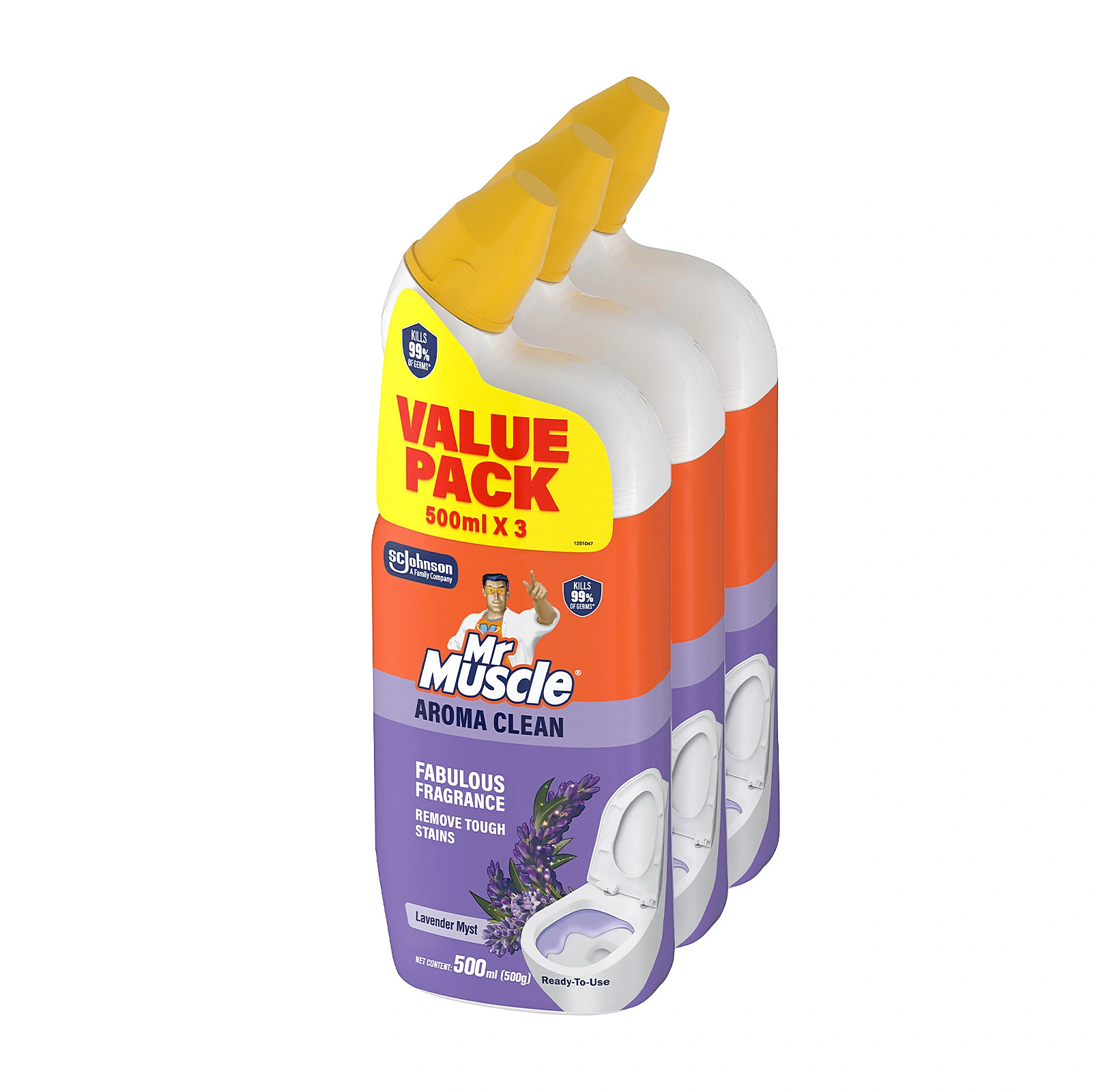 Mr Muscle Toilet Stain Remover Value Pack Lavender 500ml