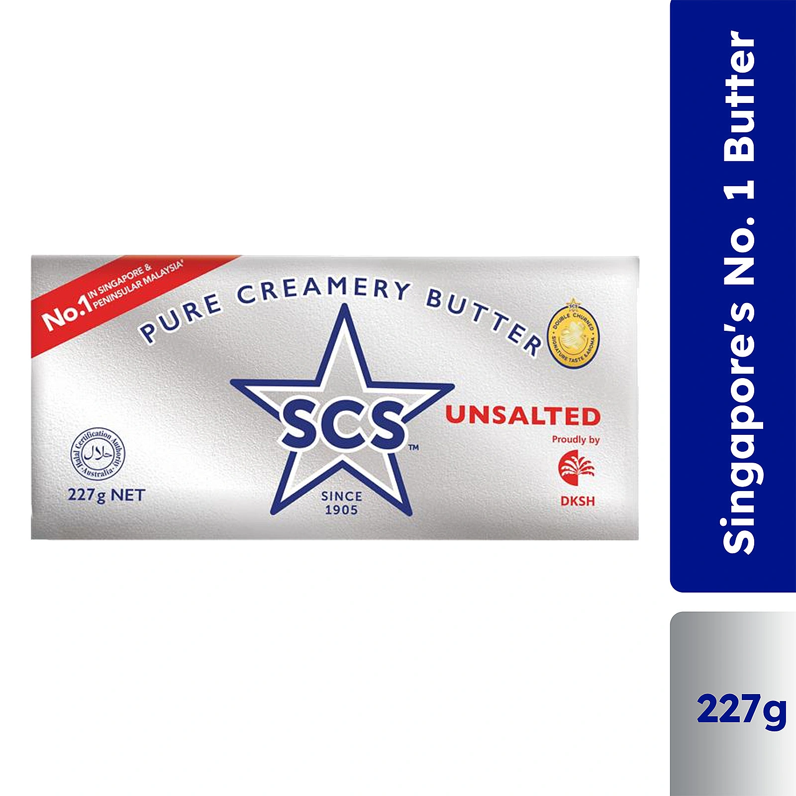 Scs Double Churn Butter Unsalted 227g